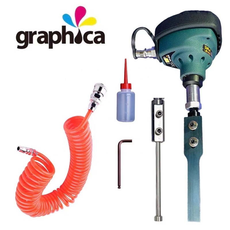 Ferramenta pneumática portátil de extração de buracos internos para corte gráfico de resíduos