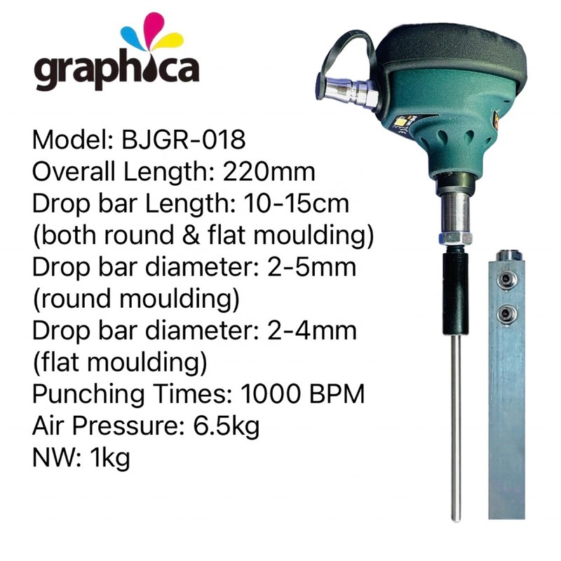 Ferramenta pneumática portátil de extração de buracos internos para corte gráfico de resíduos
